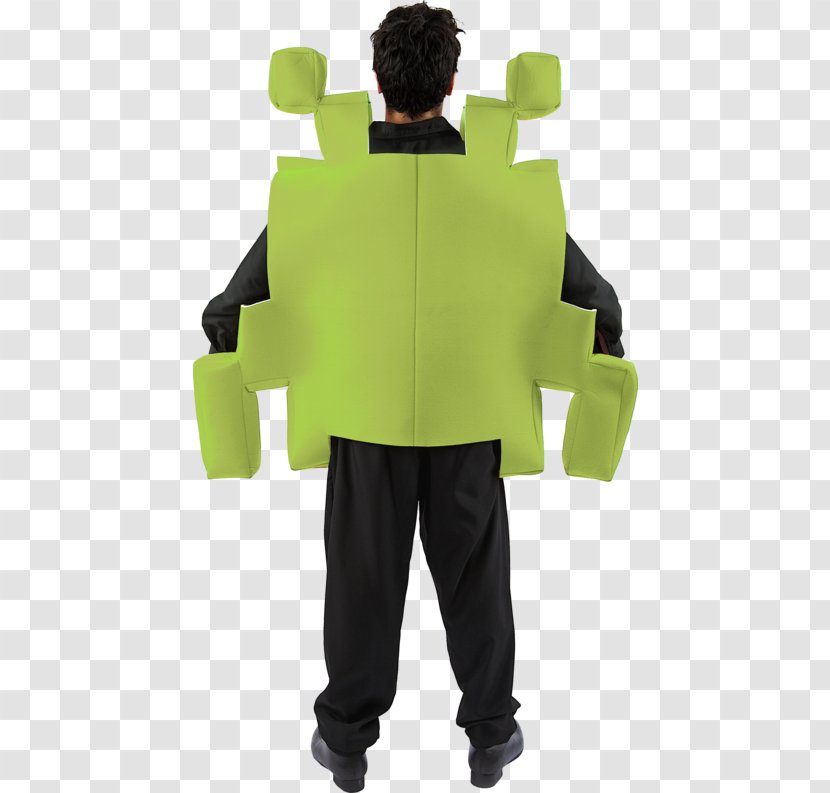 Costume Party Clothing Arcade Game Disguise - Green - Space Invaders Transparent PNG