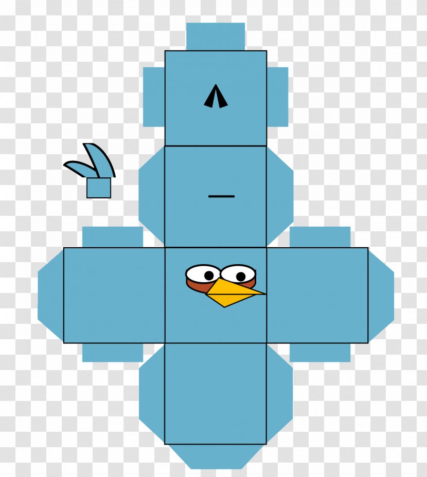 Paper Model Angry Birds Angle Clip Art - Plastic Man - Blue Transparent PNG