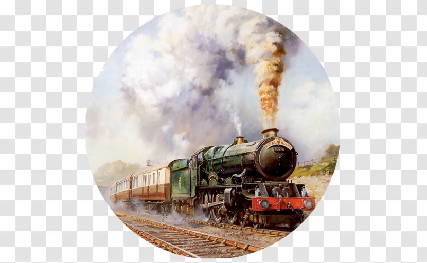 Train Rail Transport Steam Locomotive Painting - Oil - Engine Transparent PNG