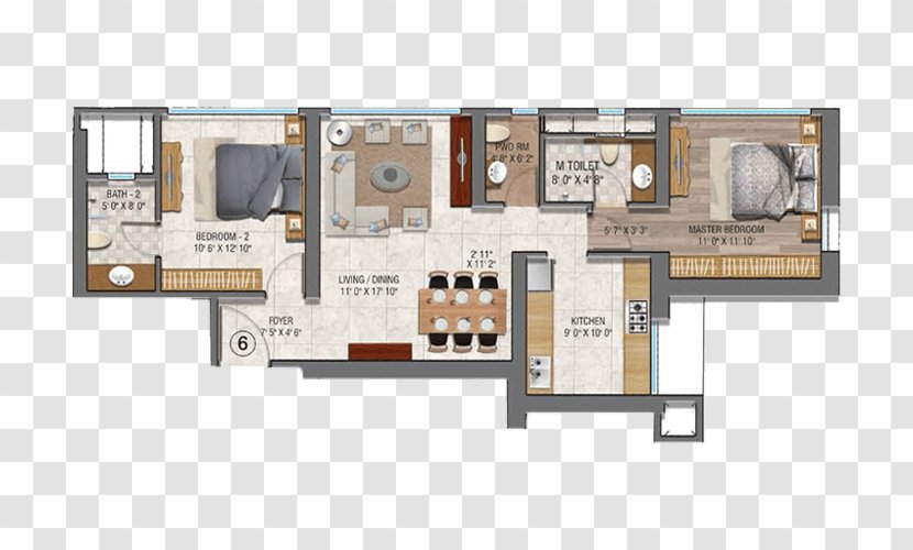 3D Floor Plan Auris Serenity Apartment - Electronics Transparent PNG