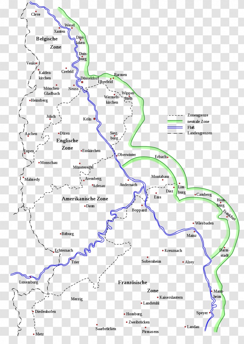 Occupation Of The Rhineland Map Feldpost Der Alliierten In Deutschland Nach Dem Ersten Weltkrieg 1918–1935 Military Mail First World War - Drawing Transparent PNG