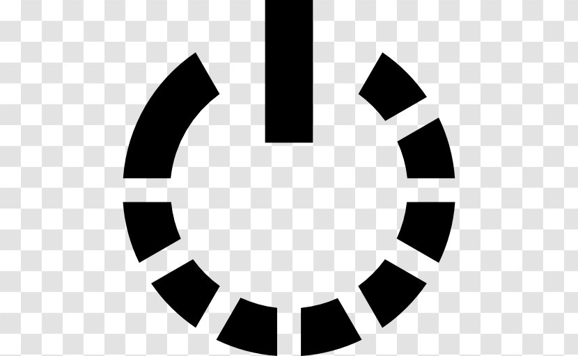 Power Symbol - Black And White Transparent PNG