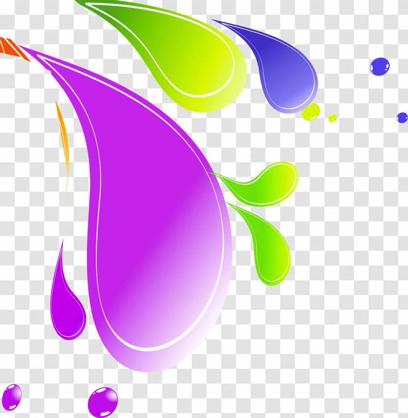 Drop Cartoon Clip Art - Color - Colored Water Droplets Transparent PNG