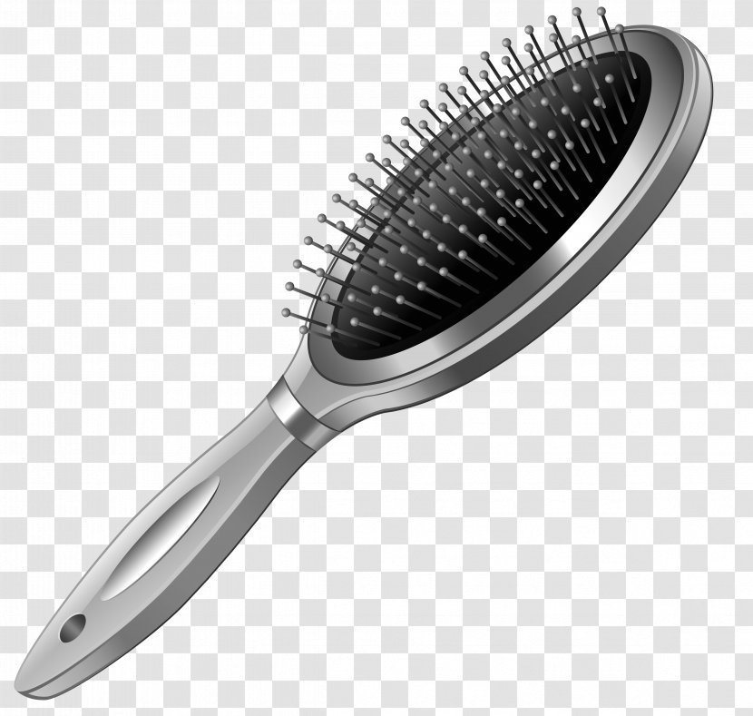 Hairbrush Comb Hair Coloring Clip Art - Cosmetics - Silver Clipart Picture Transparent PNG