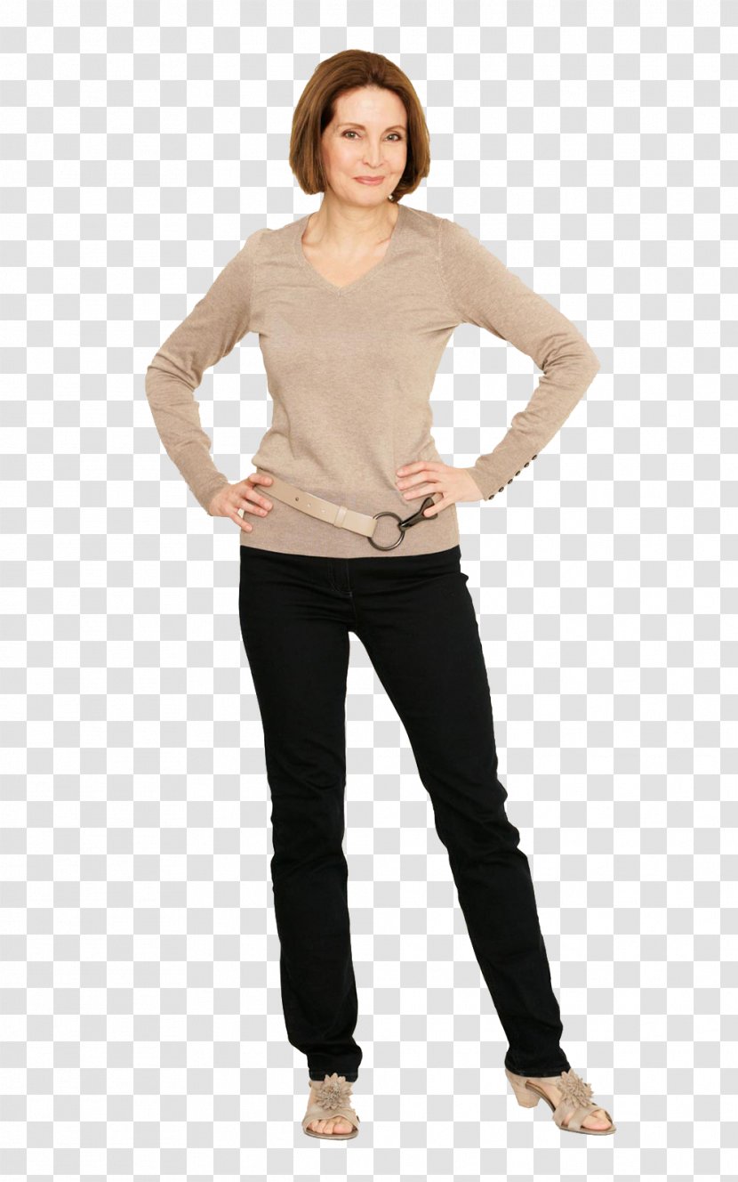 Long-sleeved T-shirt Jeans Waist - Abdomen - Aesthetics Cosmetics Transparent PNG