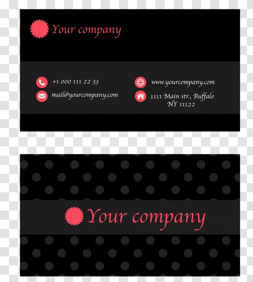 Business Card Euclidean Vector - Brand - Black Design Template Transparent PNG