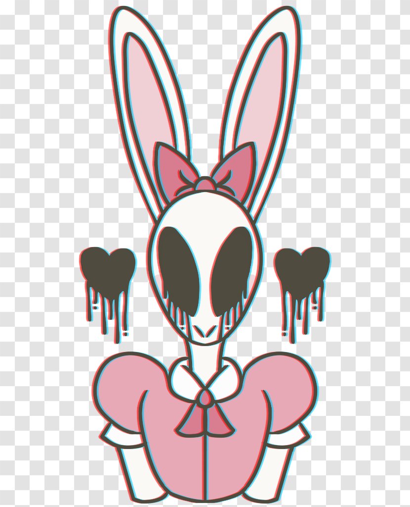 Easter Bunny Line Art Cartoon Clip - Silhouette - Melted Vector Transparent PNG