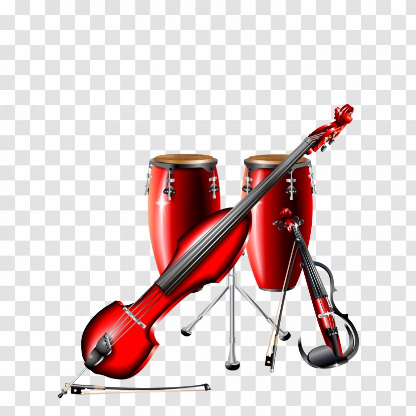 Drums Musical Instrument Jazz Drumming - Drum - Red Vector Material Transparent PNG