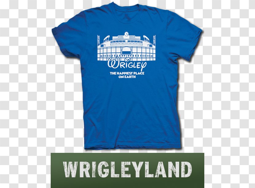 T-shirt Wrigley Field Chicago Cubs Sleeve - Electric Blue Transparent PNG