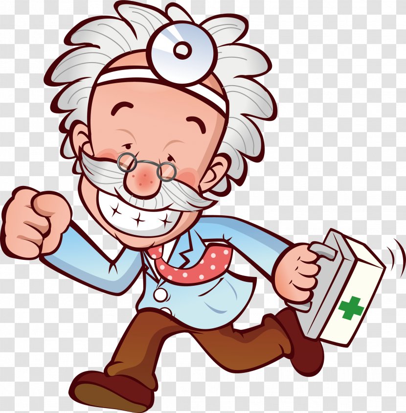 Clip Art - Cartoon - The Doctor Holding First Aid Kit Transparent PNG