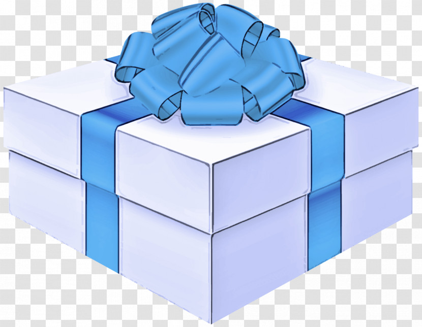 Blue Box Present Electric Blue Gift Wrapping Transparent PNG