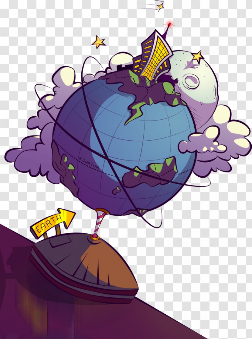 Earth Globe Cartoon Clip Art - Purple - Picture Of The World Transparent PNG
