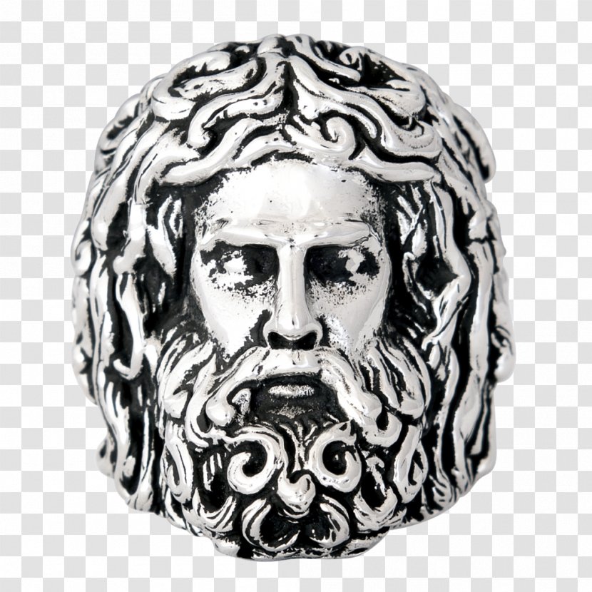 Silver Coin Ring Zeus Onyx - Saints Fleur De Lis Stencil Transparent PNG