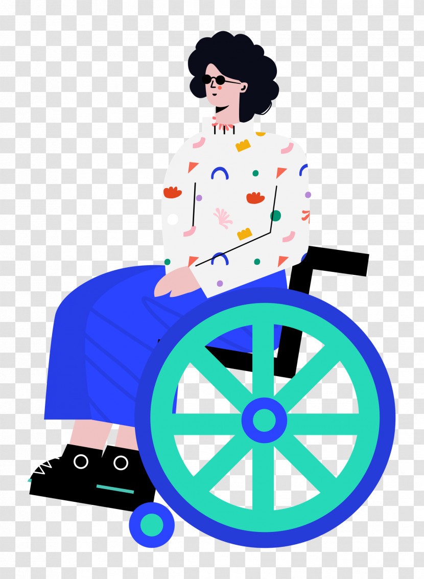 Sitting On Wheelchair Woman Lady Transparent PNG