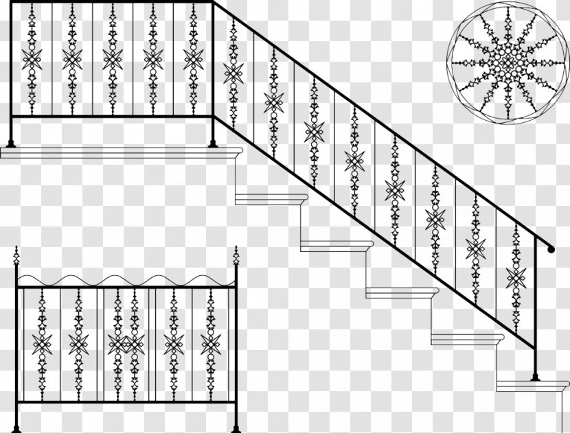 Handrail Stairs Wrought Iron - Area - Hand-painted Transparent PNG