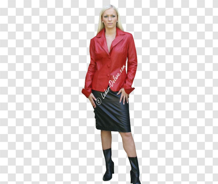 Leather Jacket Blouse Fashion Sleeve - Short Skirt Transparent PNG