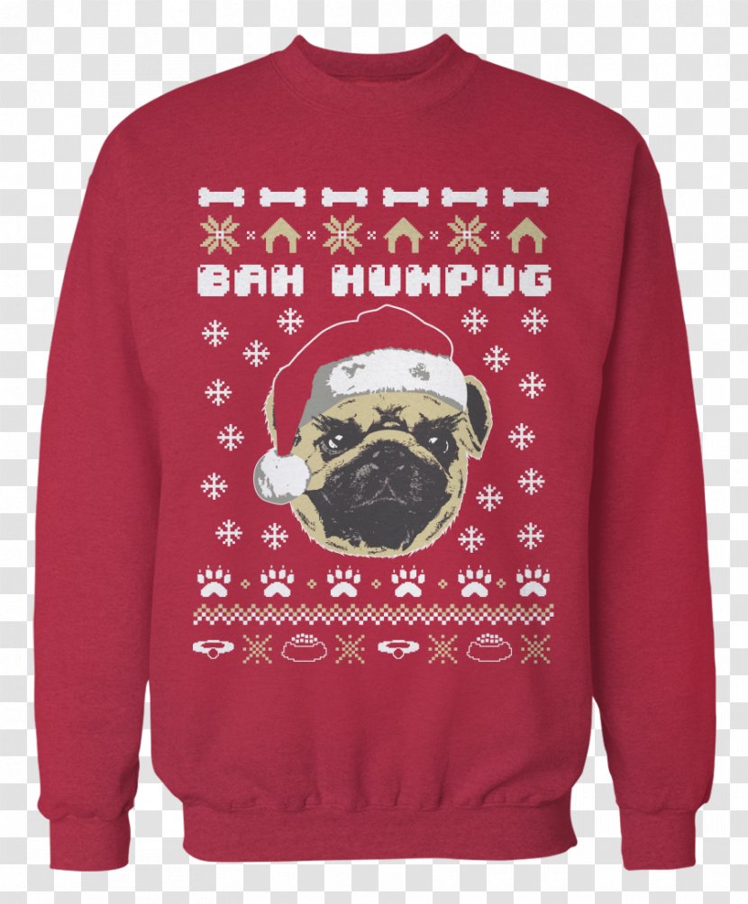 Christmas Jumper Hoodie Sweater Day Clothing - Outerwear - Ugly Pug Transparent PNG