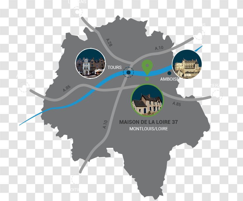 Loire Azay-le-Rideau Tours Indre Blois - Map Transparent PNG