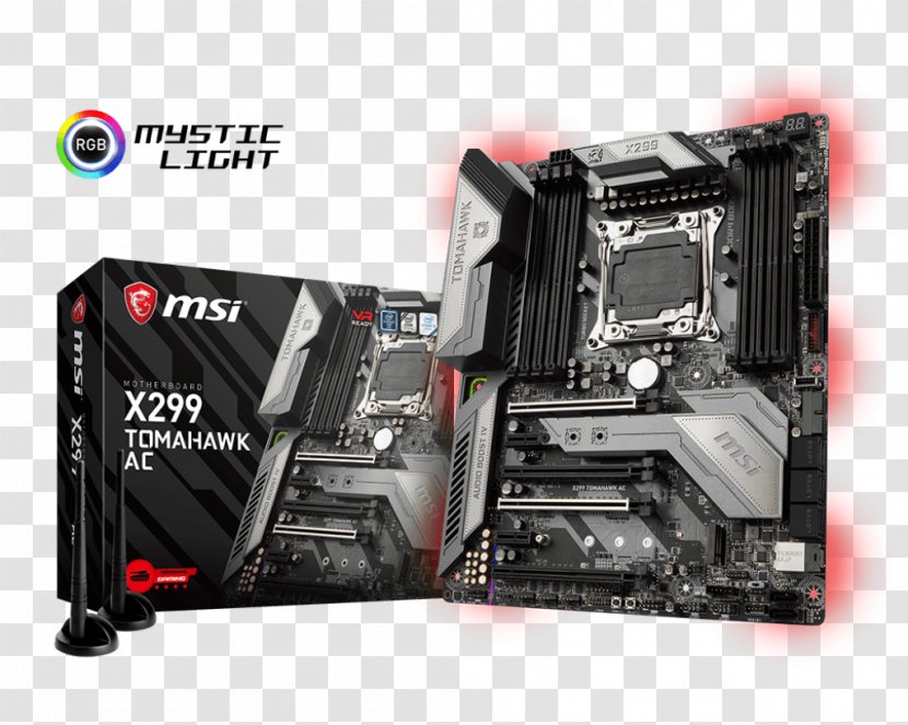 LGA 2066 Intel X299 Mainboard MSI Base Form Factor DDR4 SDRAM - Brand Transparent PNG