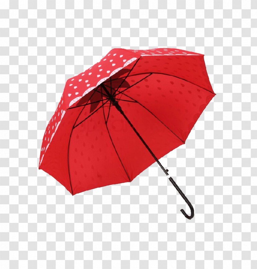 Umbrella Amazon.com Handle Polka Dot Auringonvarjo - Red Transparent PNG