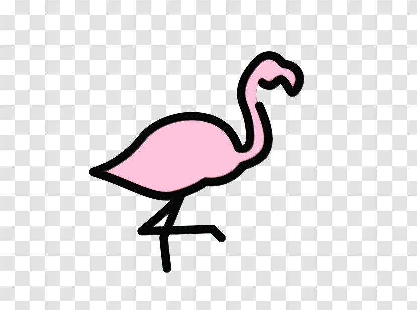 Flamingo M Pink M Beak Line Transparent PNG
