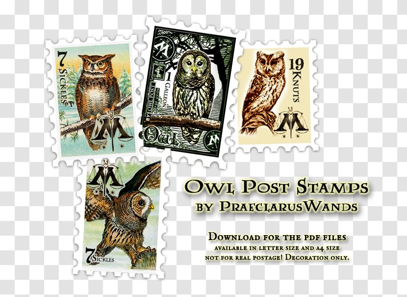 Owl Postage Stamps Mail Rubber Stamp Post Office - Fauna Transparent PNG