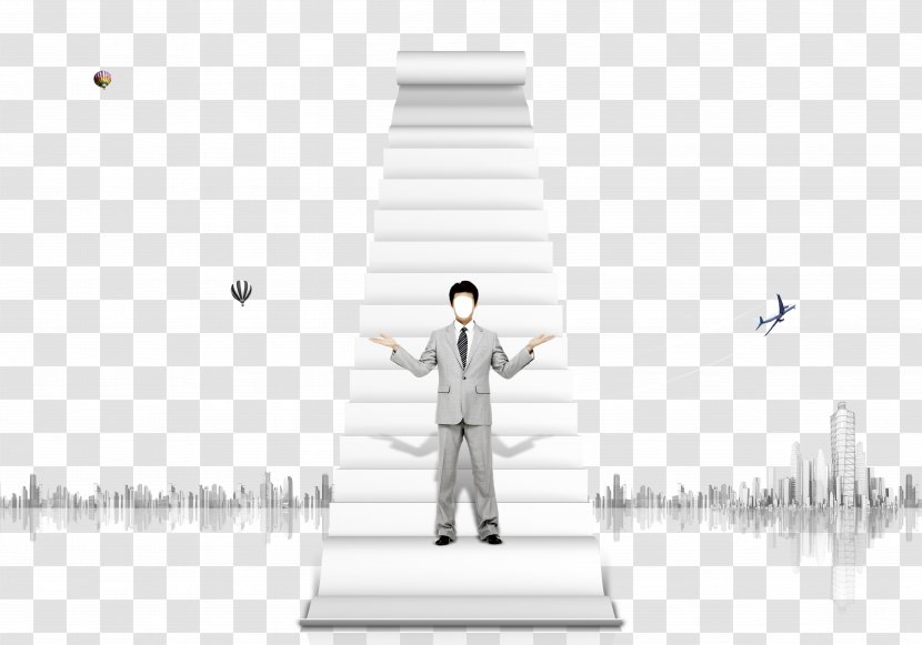 Airplane Stairs Antreprenor - Photography - Balloon Ladder Of Success Transparent PNG