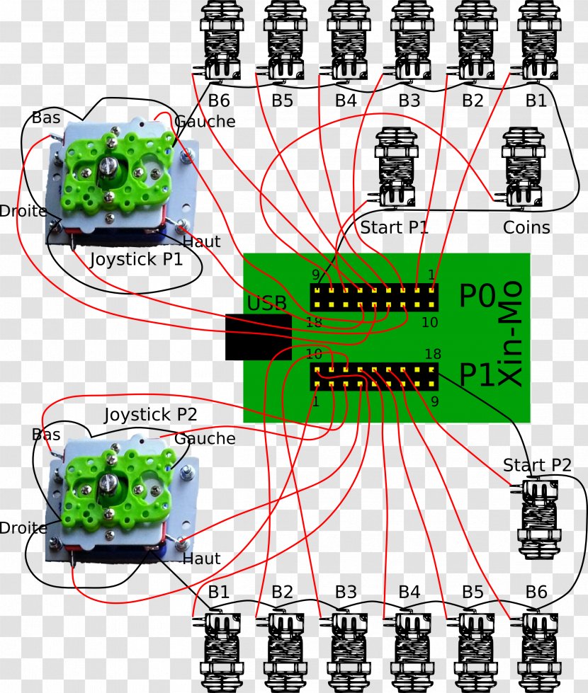 Joystick Arcade Game Wiring Diagram Video Push-button Transparent PNG