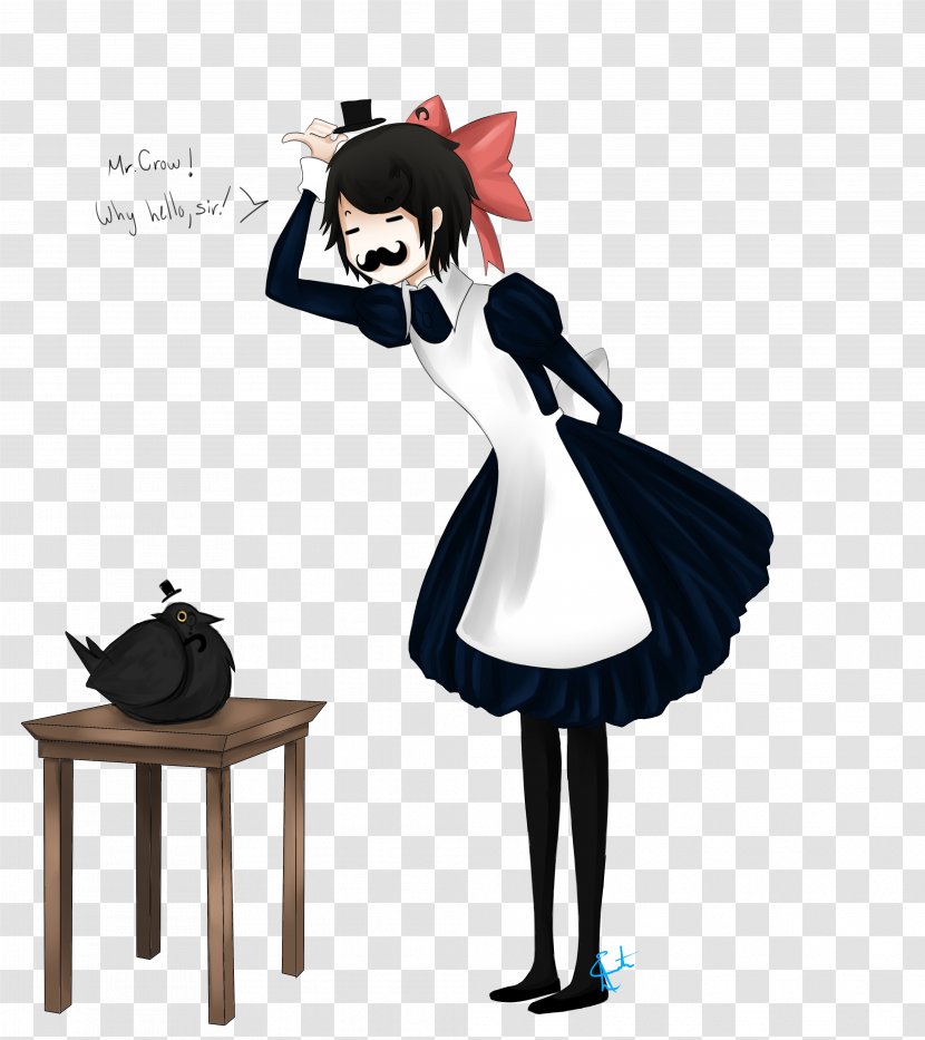 Illustration Costume Design Cartoon Character - Black Hair - Aya Mockup Transparent PNG