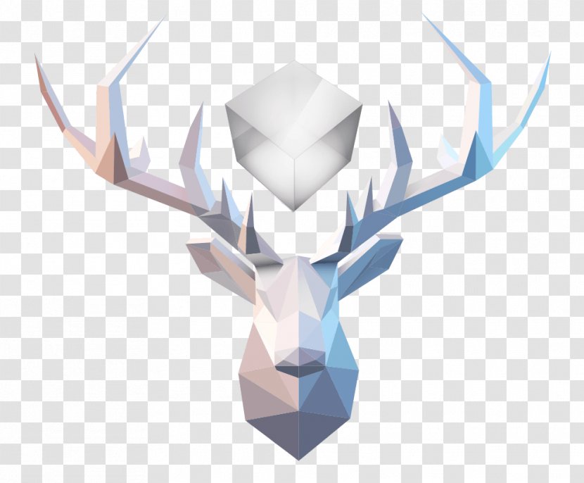 Red Deer Polygon Geometry Art Transparent PNG