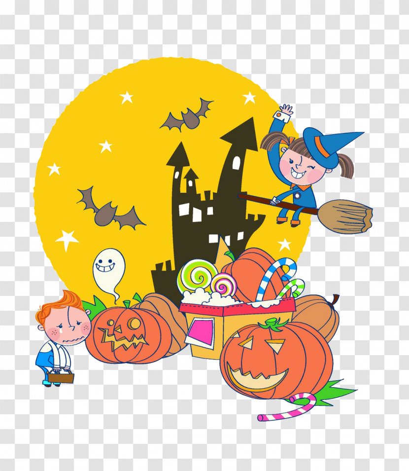 Halloween Child Cartoon Illustration - Pumpkin Transparent PNG