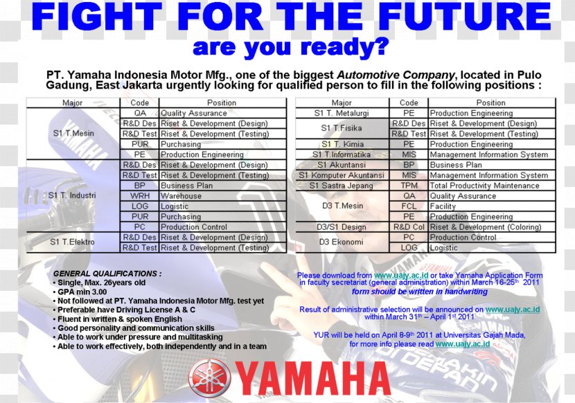PT. Yamaha Indonesia Motor Manufacturing Organization Joint-stock Company PT West Java Factory - Document Transparent PNG