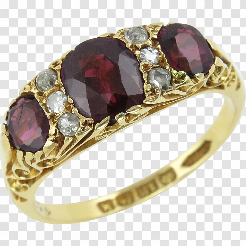 Ruby Engagement Ring Eternity Diamond - Colored Gold Transparent PNG