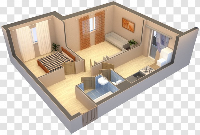 Studio Apartment House Floor Plan Real Estate - Storey Transparent PNG