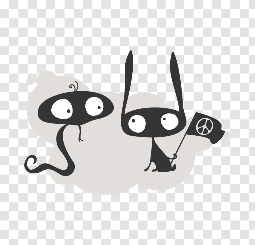 Paper Sticker - Animation - Take The Little Bunny Of Flag Transparent PNG
