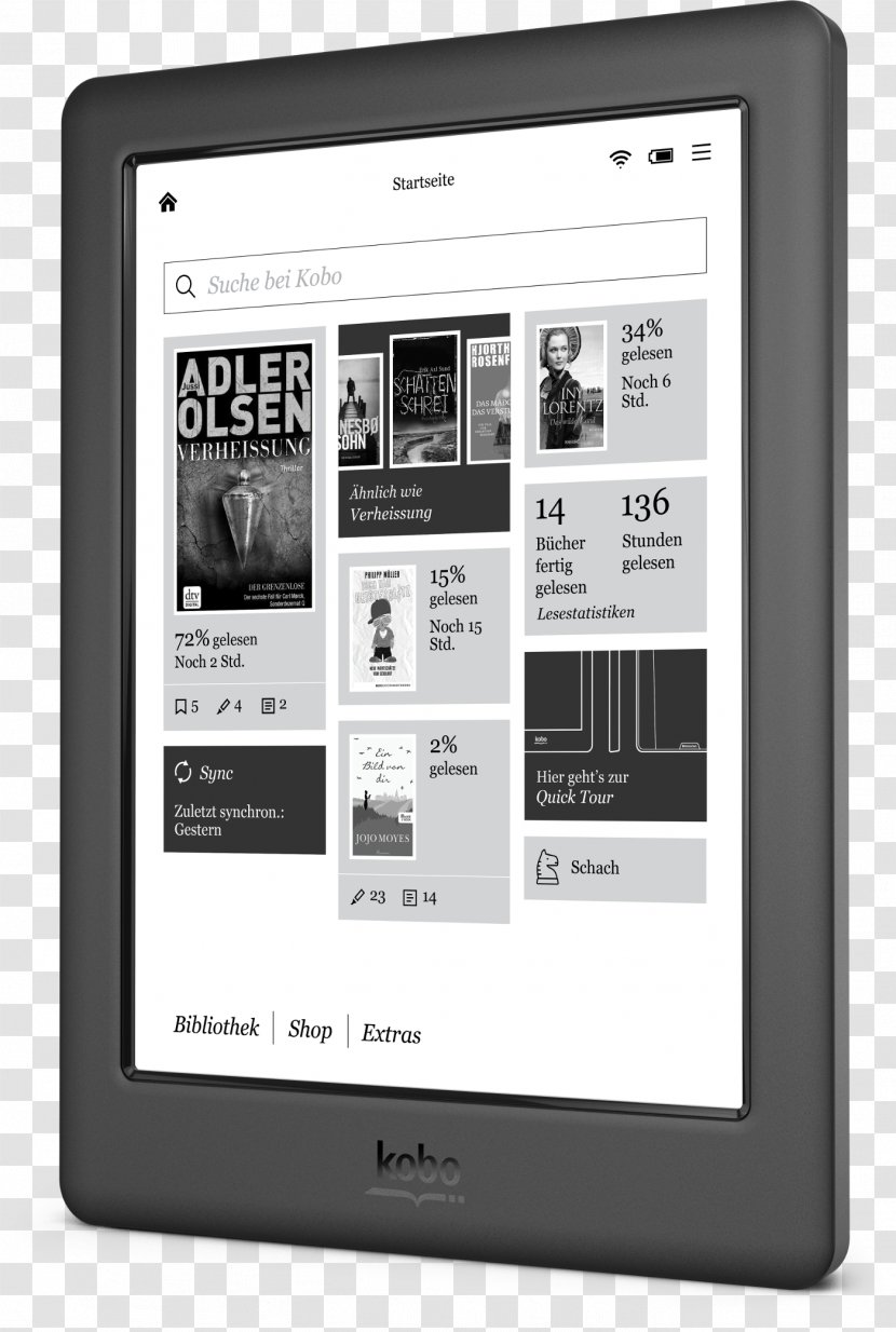 Kobo Glo Touch Aura HD E-Readers Transparent PNG
