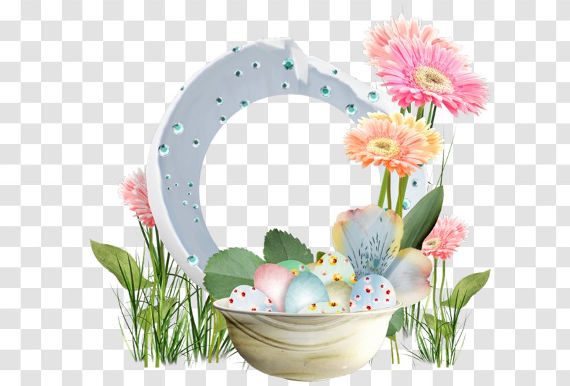 Easter Egg Party Illustration - Beautiful Flower Border Eggs Transparent PNG