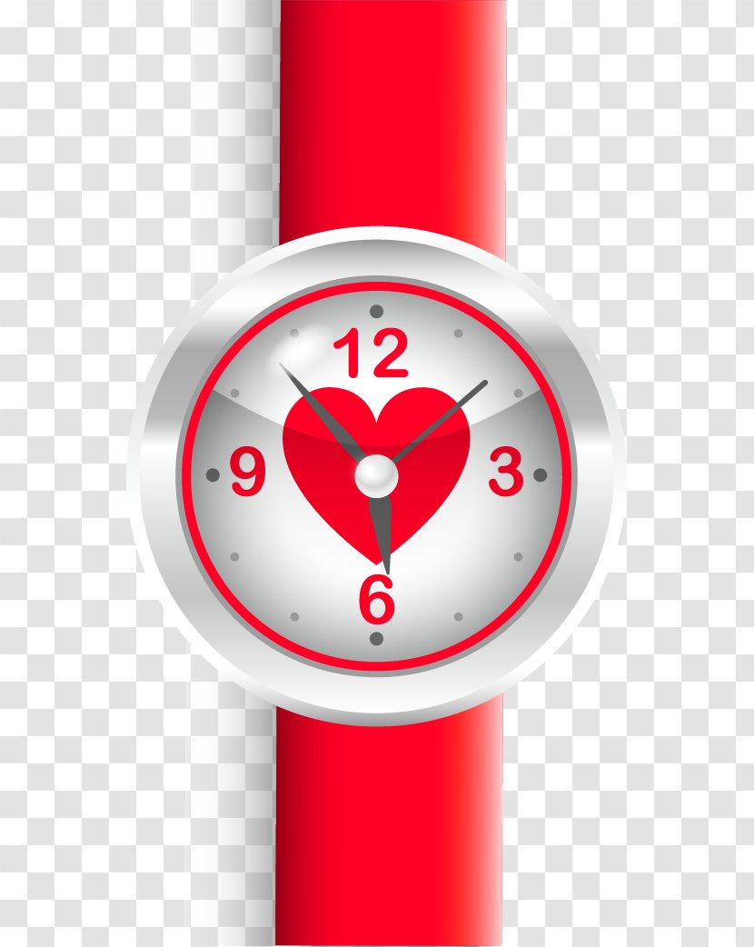 Vector Clock Euclidean Mobile App - Red - Watch Transparent PNG