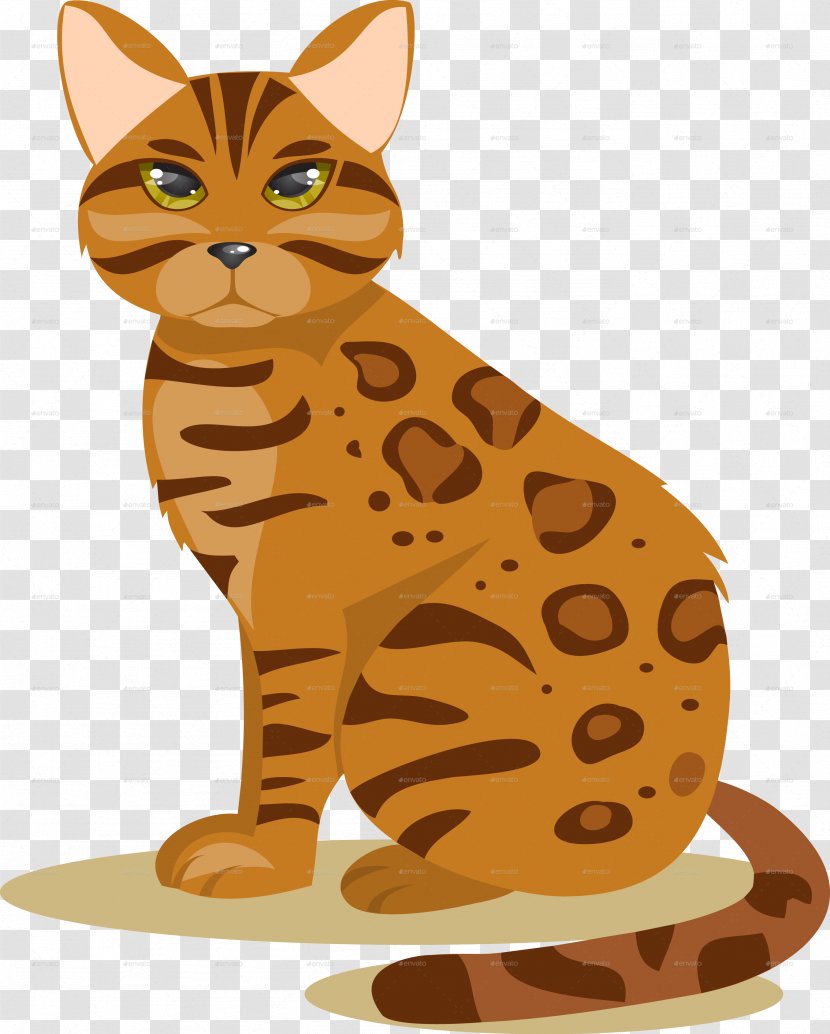 Ocicat Whiskers Kitten Tabby Cat Domestic Short-haired - Cartoon Transparent PNG