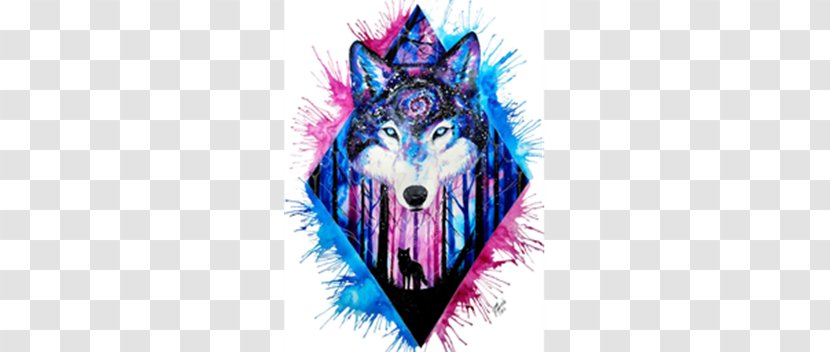 Gray Wolf Watercolor Painting Drawing Printmaking - Tattoo - Watercolor-tiger Transparent PNG