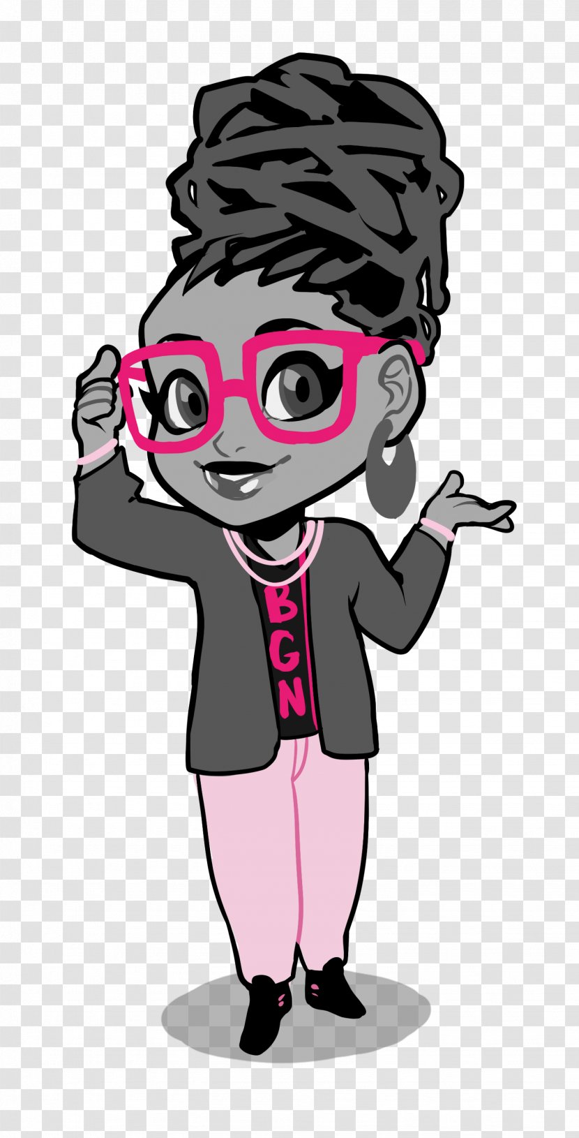 Black Nerd Geek Female Person Of Color - Watercolor - Cartoon Transparent PNG