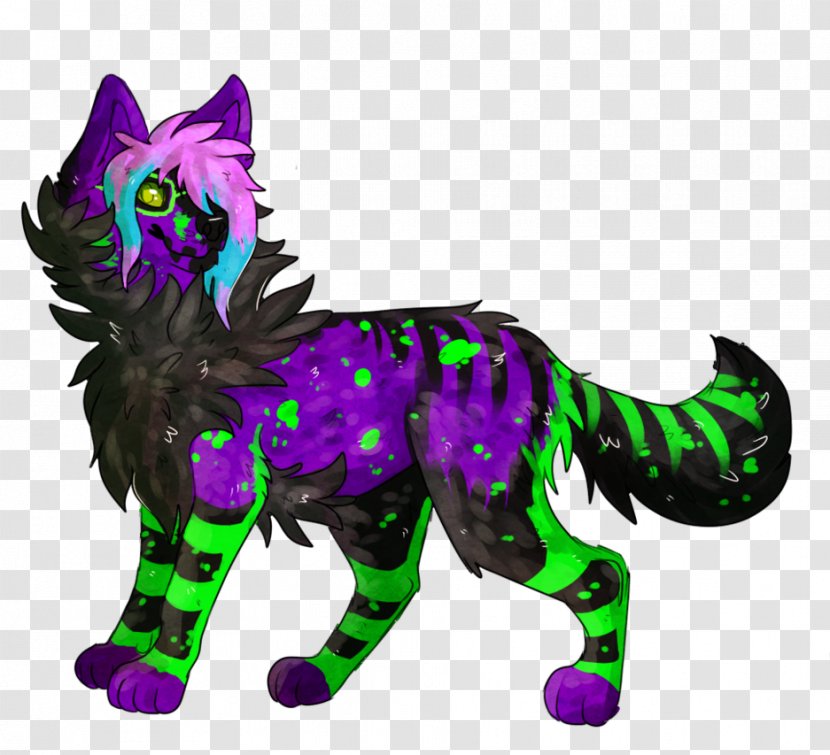 Cat Horse Mammal Tail Character - Purple Transparent PNG