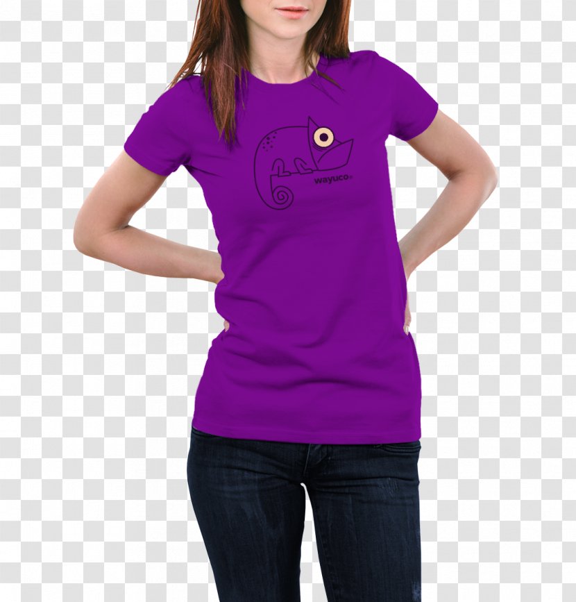 T-shirt Crew Neck Handbag Clothing - Violet Transparent PNG