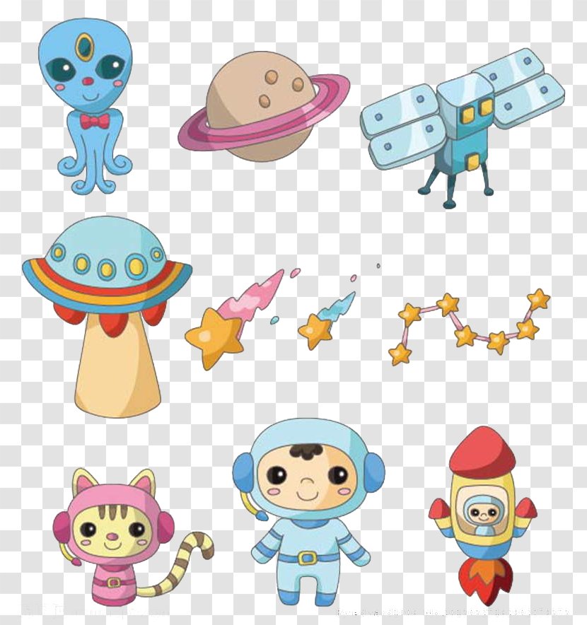 Astronaut Outer Space - Alien Flat Material Transparent PNG
