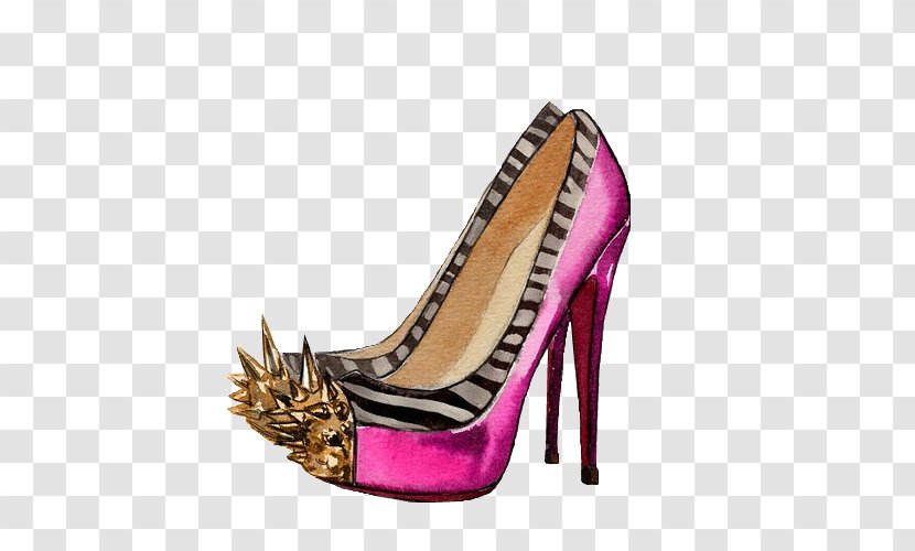 Chanel High-heeled Shoe Court Sandal - Magenta Transparent PNG