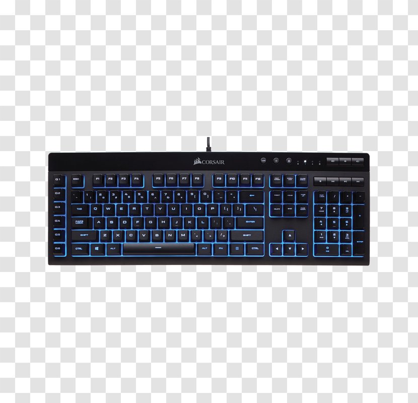 Computer Keyboard Corsair Gaming K55 RGB Keypad Color Model Mouse - Electronic Component Transparent PNG