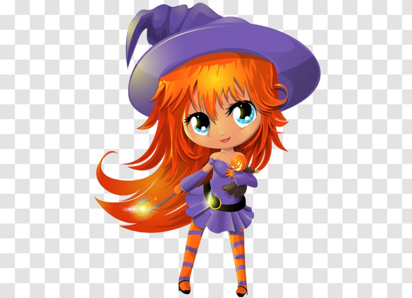 Witchcraft Cartoon Clip Art - Watercolor - Halloween Little Witch Transparent PNG