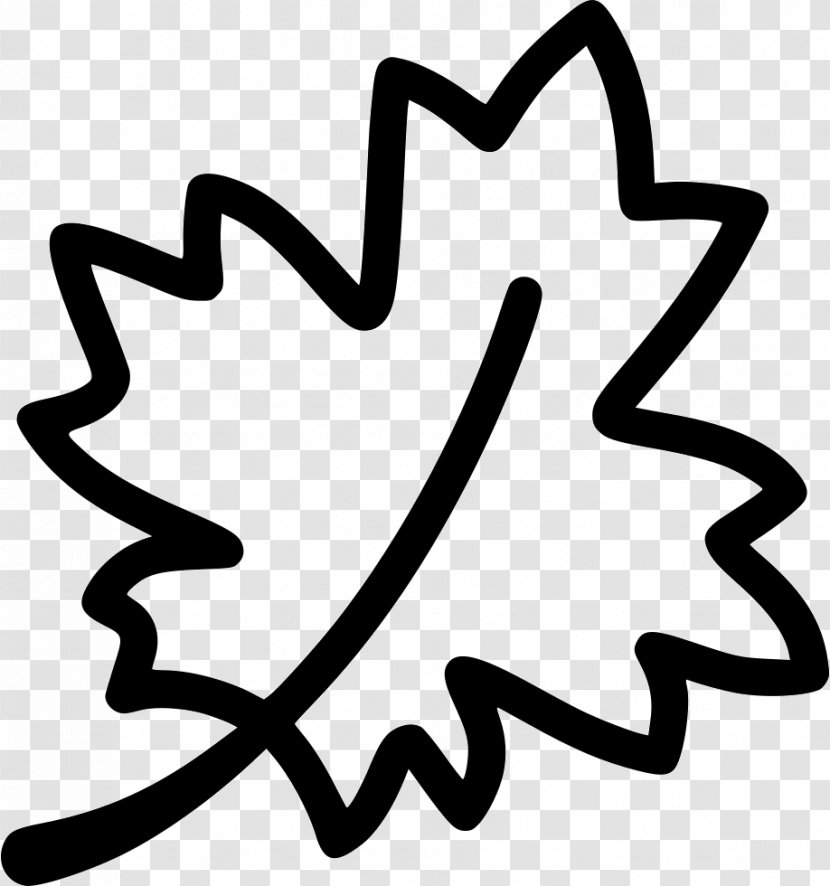 Maple Leaf - Black And White - Power Plants Transparent PNG