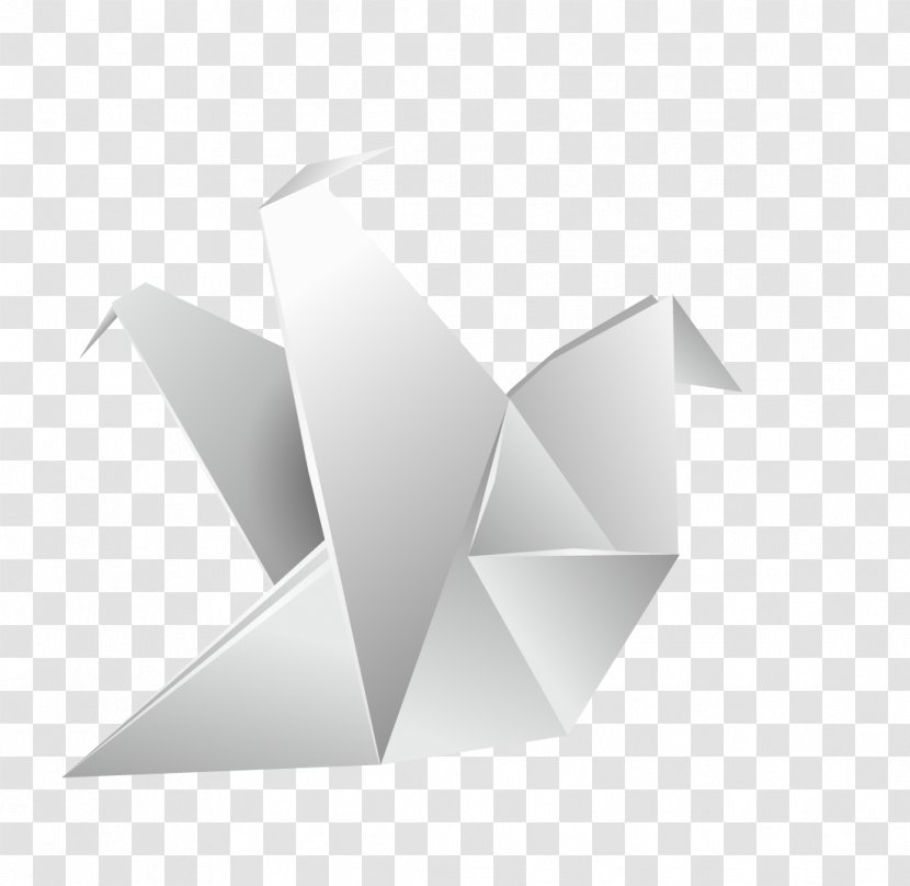 Crane Orizuru - Triangle - White Paper Transparent PNG