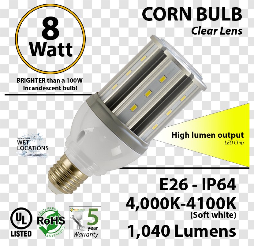 Incandescent Light Bulb LED Lamp Light-emitting Diode - Lightbulb Socket Transparent PNG